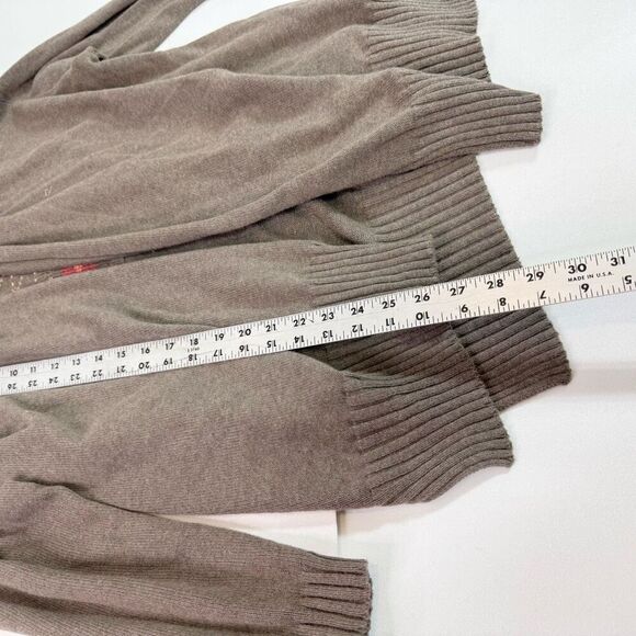27 Miles Malibu Sweater Womens Small Brown Open Front Knit Aztec Shawl Collar - Picture 6 of 8